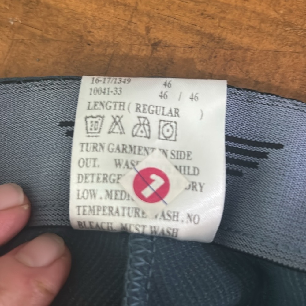 NWT Tuff Rider Front Zip Knee Patches Low Rise Ribbed Breeches Blue Pants SZ 32 - Picture 14 of 14
